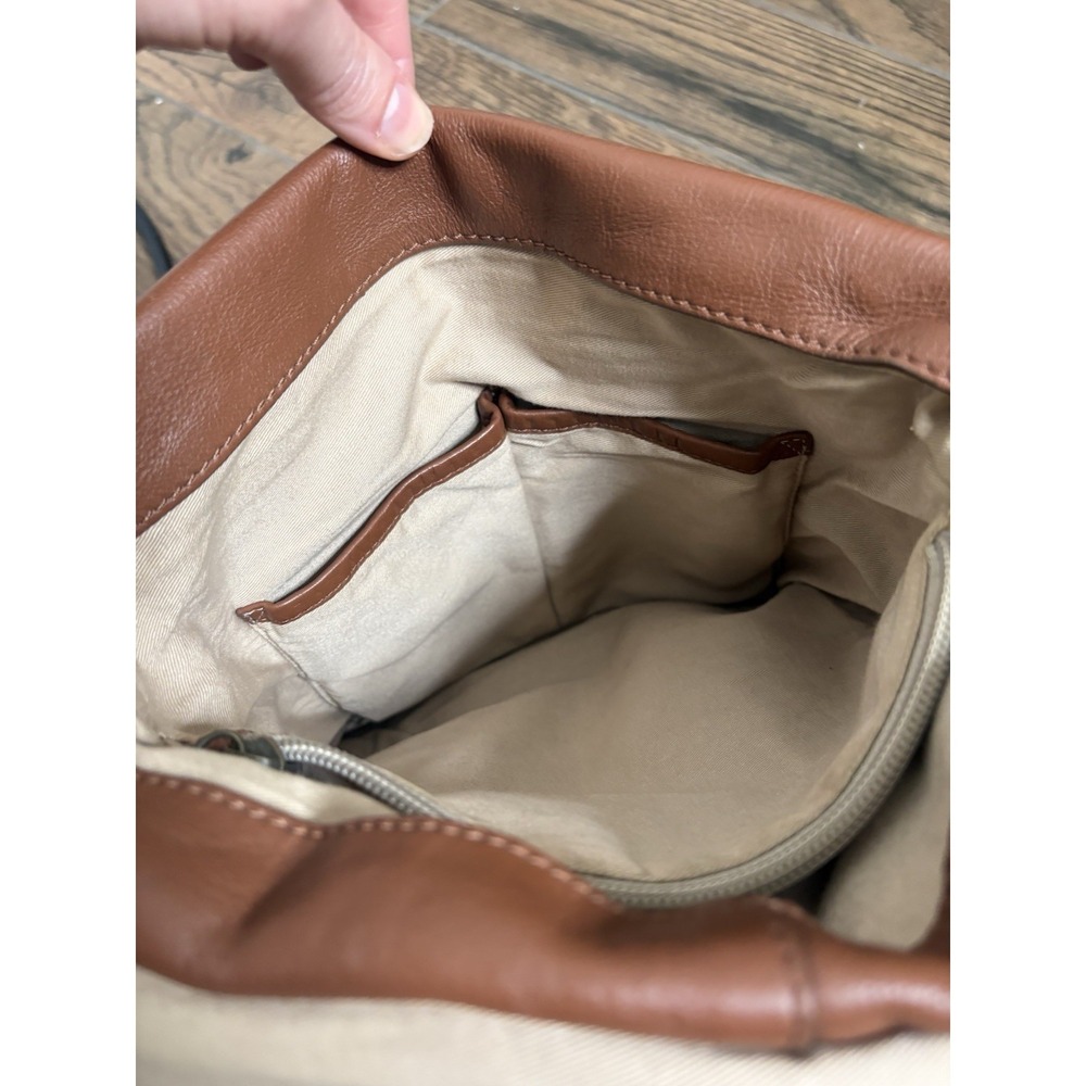 Lucky Brand Leather Brown Cognac Backpack Gold Studded Adjustable‎ Straps - Picture 13 of 16